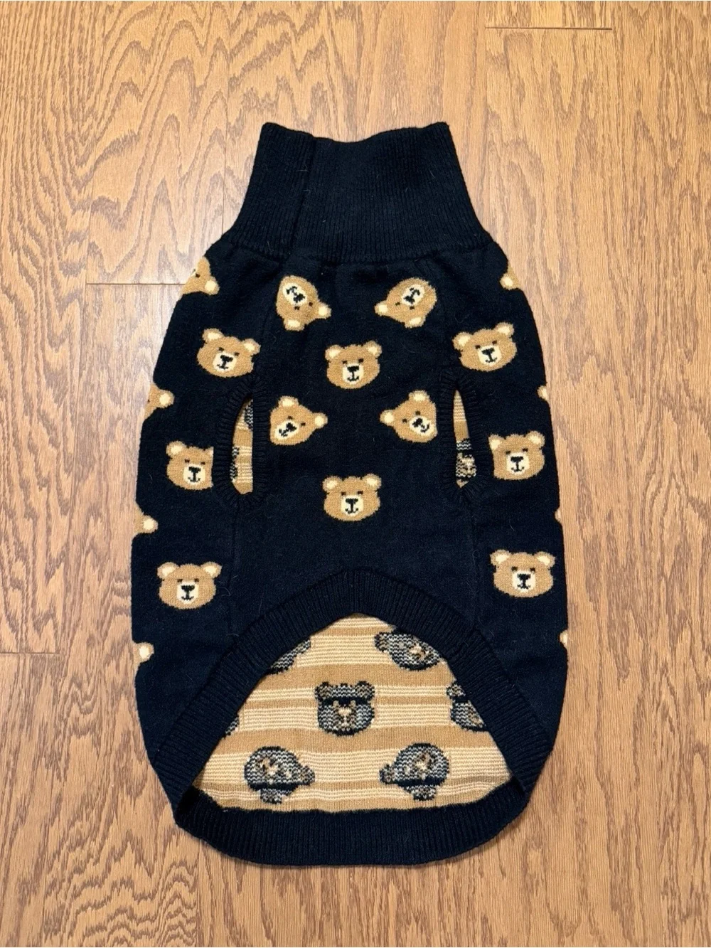Black Teddy Bear Knit Dog Sweater - Spark Paws